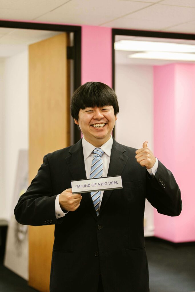 Successful corporate partnership and event achievement celebration